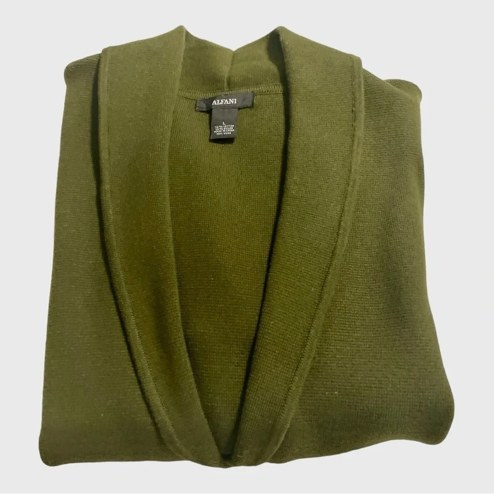 ALFANI Bell-Sleeve Collared Cardigan Women's Size L - Picture 6 of 14